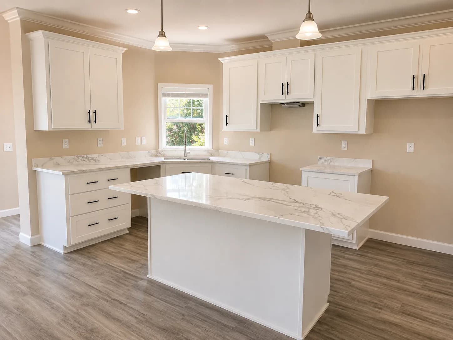 Classic white cabinetry in a bright kitchen